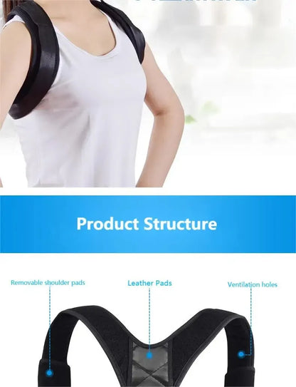 Back Posture Correction Belt Hunchback Prevention Correction of Sitting Posture Unisex Breathable Body Shaping
