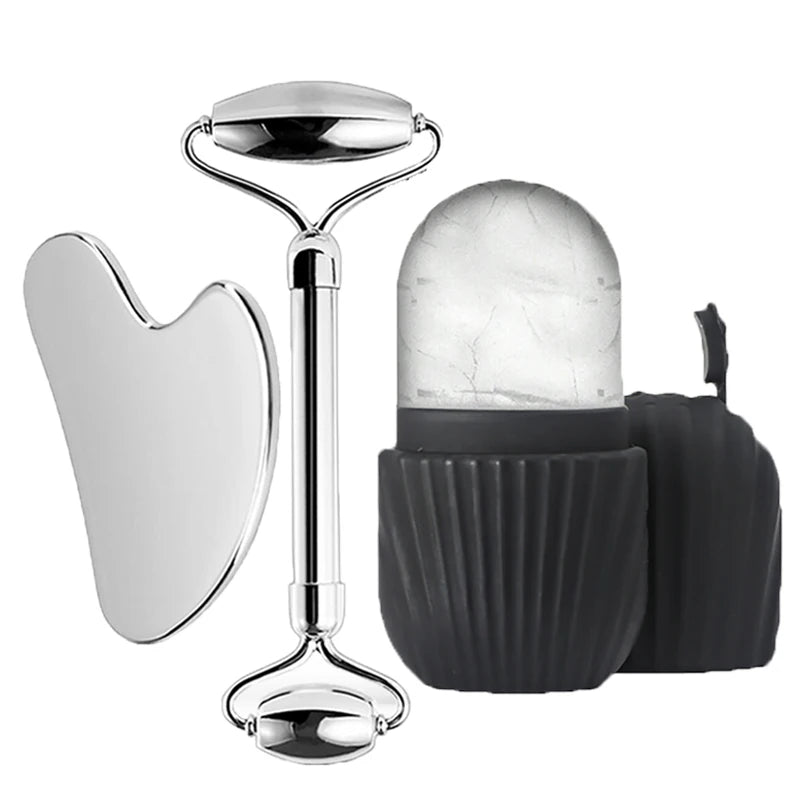 1/3 Face roller kit,  Gua sha , face roller , ice roller